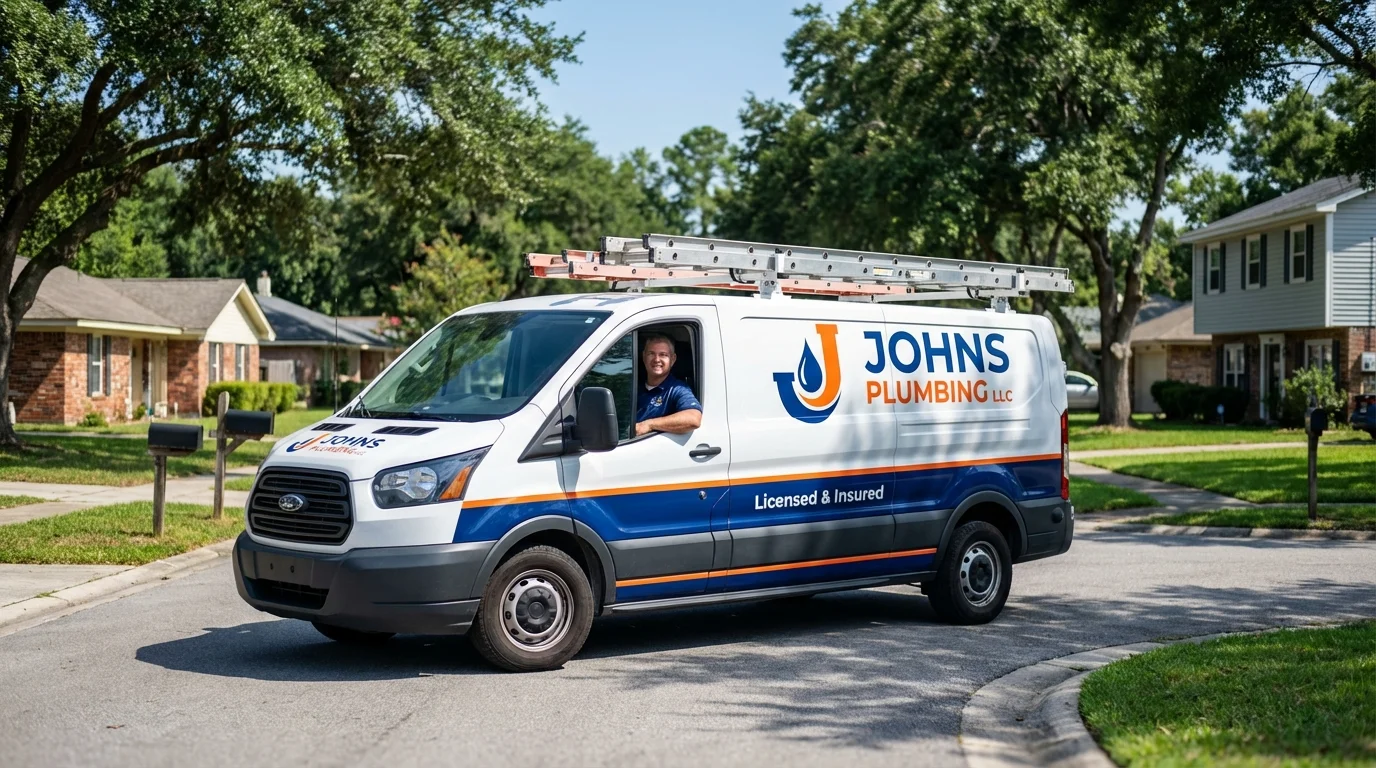Johns Plumbing LLC service van in Moscow Mills, MO